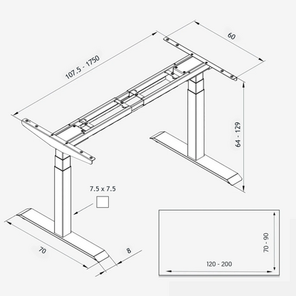 MOGI 3 - PIED DE BUREAU ÉLECTRIQUE